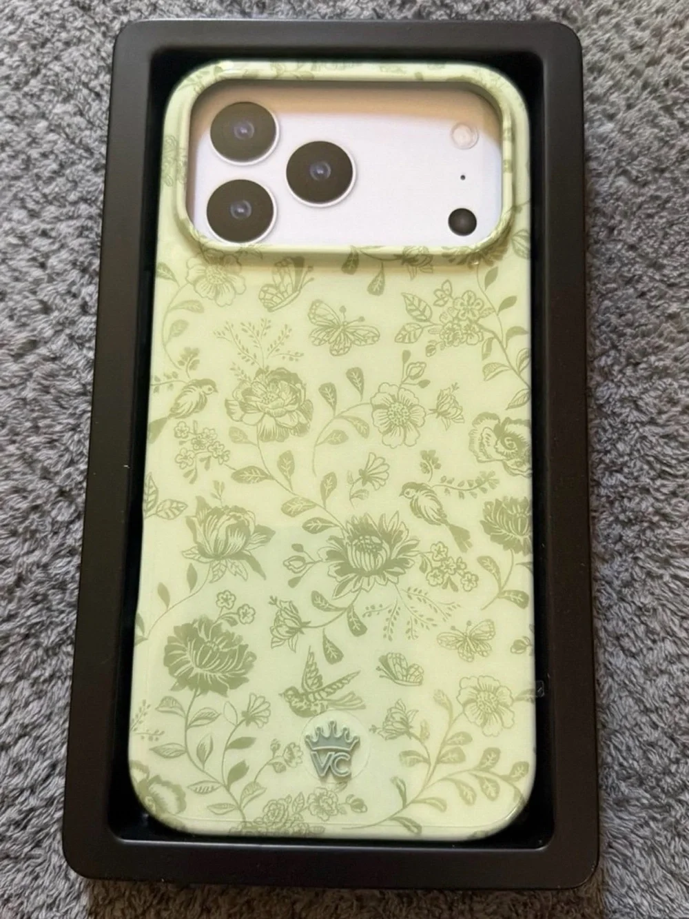Velvet Caviar Light Green Floral iPhone Case with MagSafe